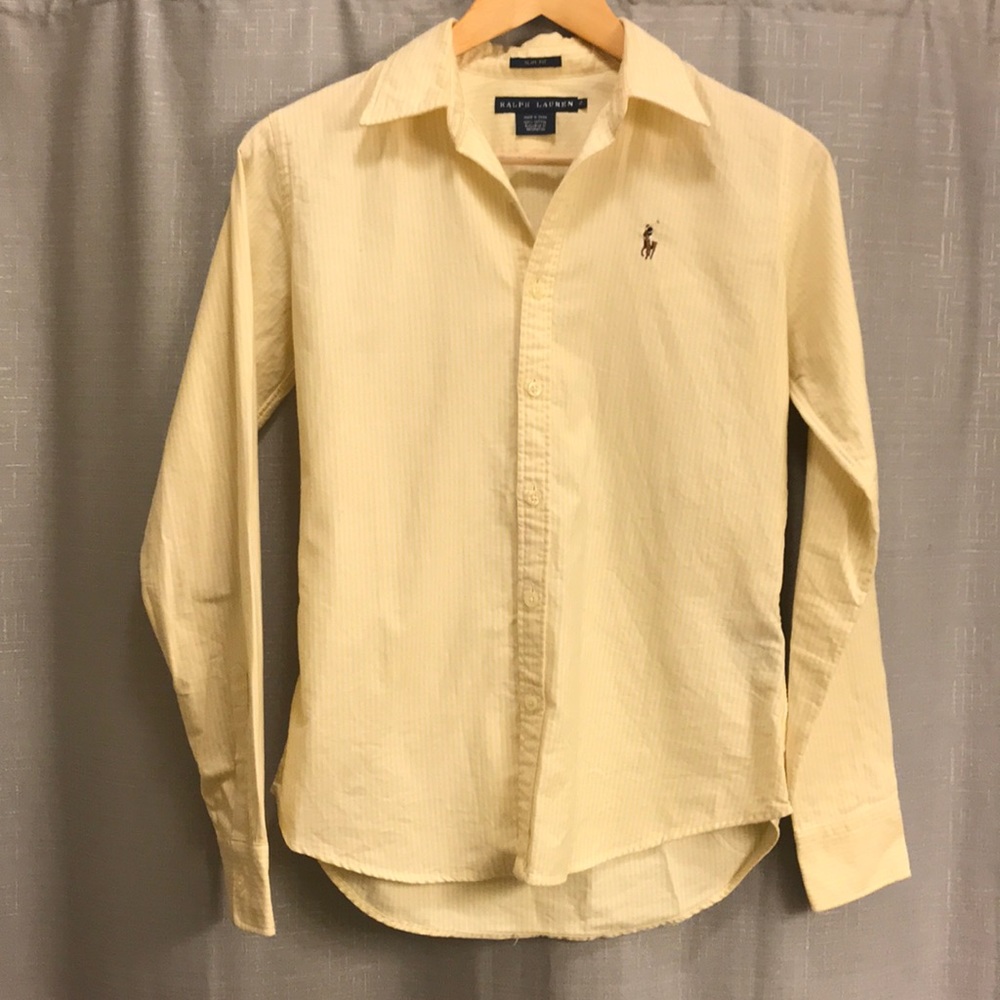 Ralph Lauren yellow and white stripe button down